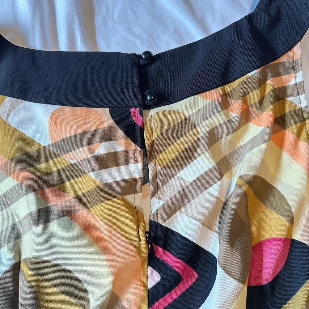 Connected Apparel Women Pink Orange Geometric Abstract Sheath Dress Size 10